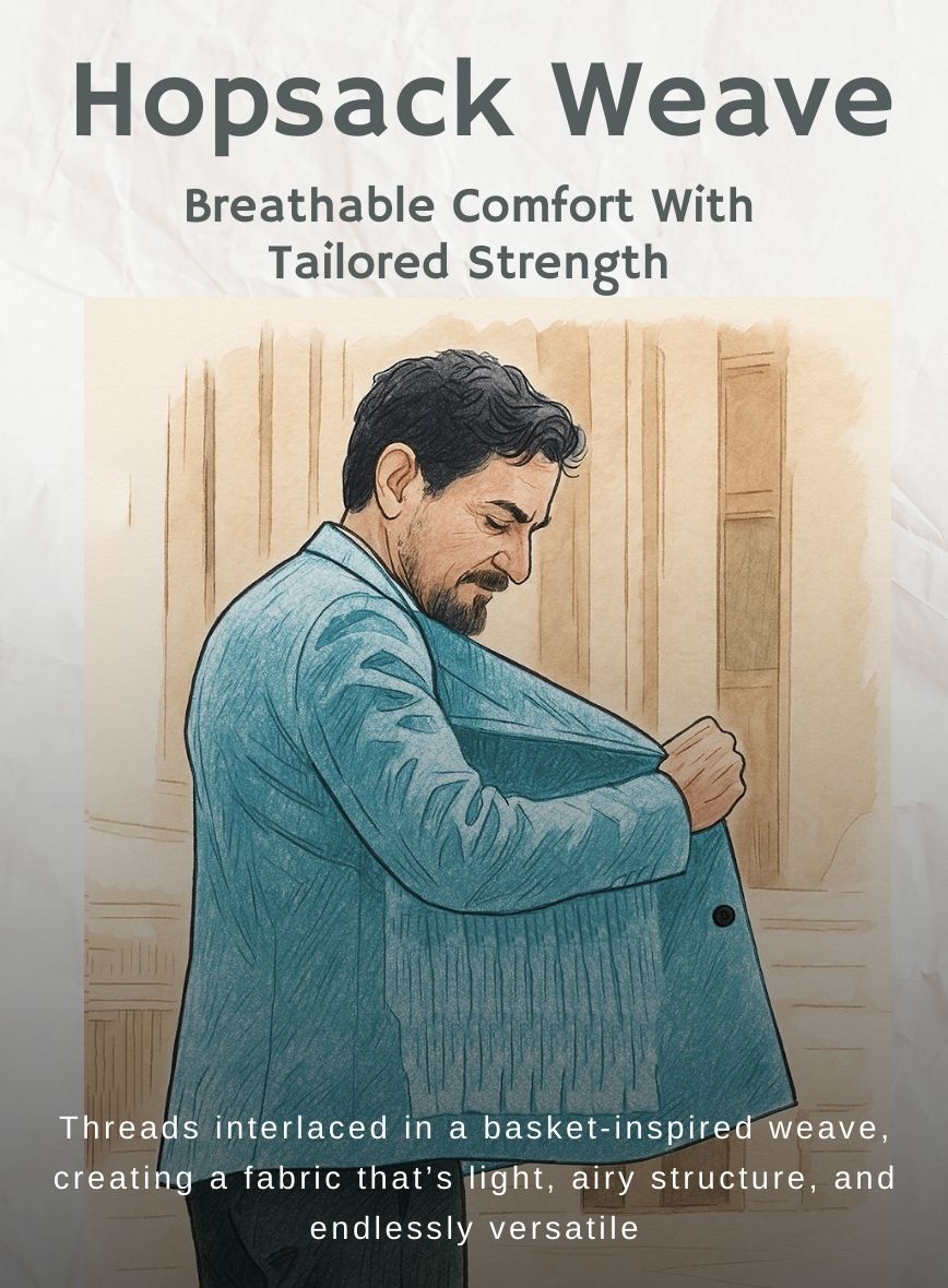 Light Blue Hopsack Unlined Blazer - StudioSuits