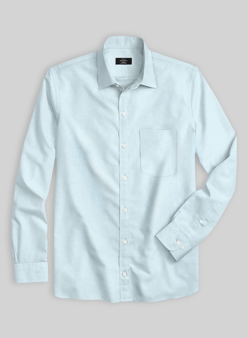 Light Blue Stretch Poplene Shirt - StudioSuits