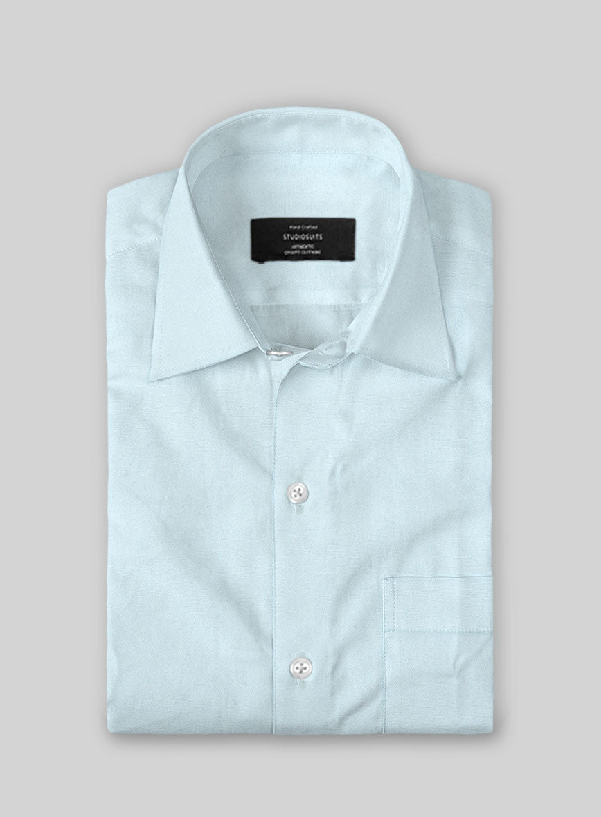Light Blue Stretch Poplene Shirt - StudioSuits