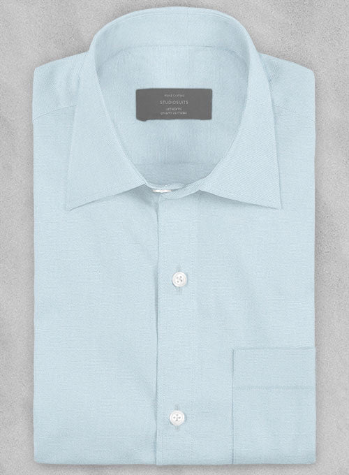 Light Blue Stretch Poplene Shirt - StudioSuits