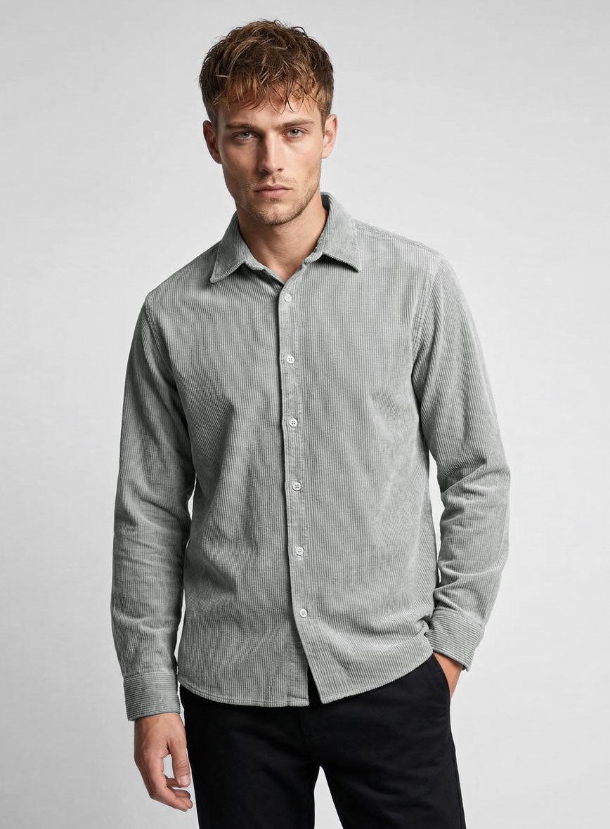 Light Gray Corduroy Shirt - StudioSuits