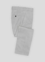 Light Gray Feather Cotton Canvas Stretch Pants - StudioSuits