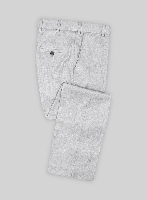 Light Gray Flannel Wool Pants - StudioSuits