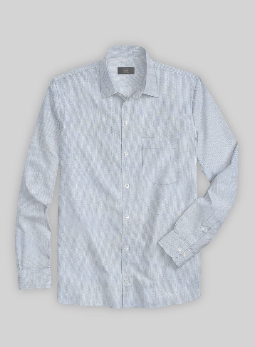 Light Gray Herringbone Cotton Shirt - StudioSuits