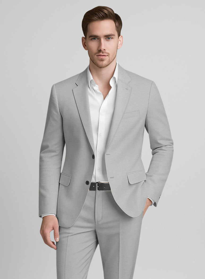 Light Gray Stretch Chino Jacket - StudioSuits