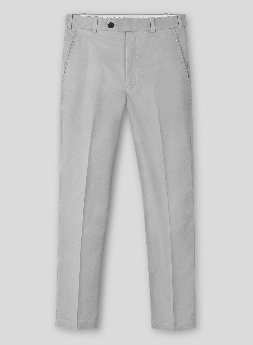 Light Gray Stretch Chino Pants - StudioSuits