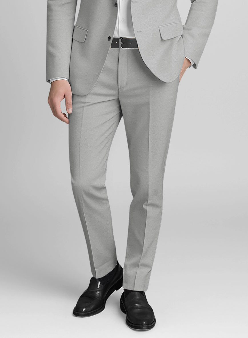 Light Gray Stretch Chino Pants - StudioSuits