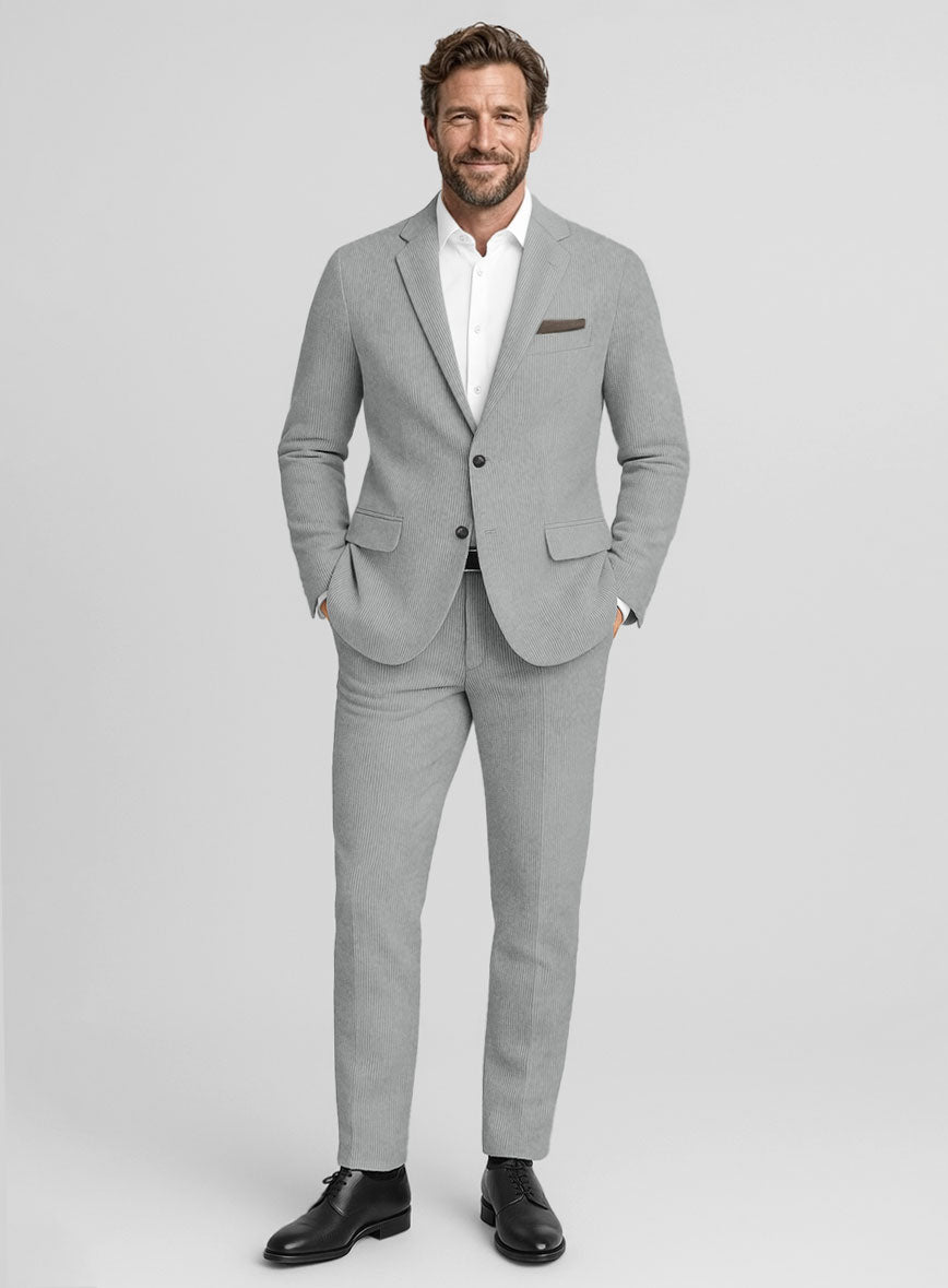 Light Gray Corduroy Suit - StudioSuits