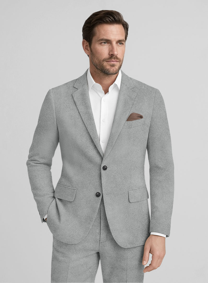 Light Gray Corduroy Jacket - StudioSuits