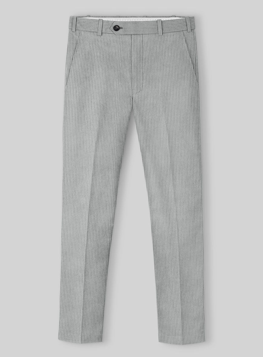 Light Gray Corduroy Pants - StudioSuits