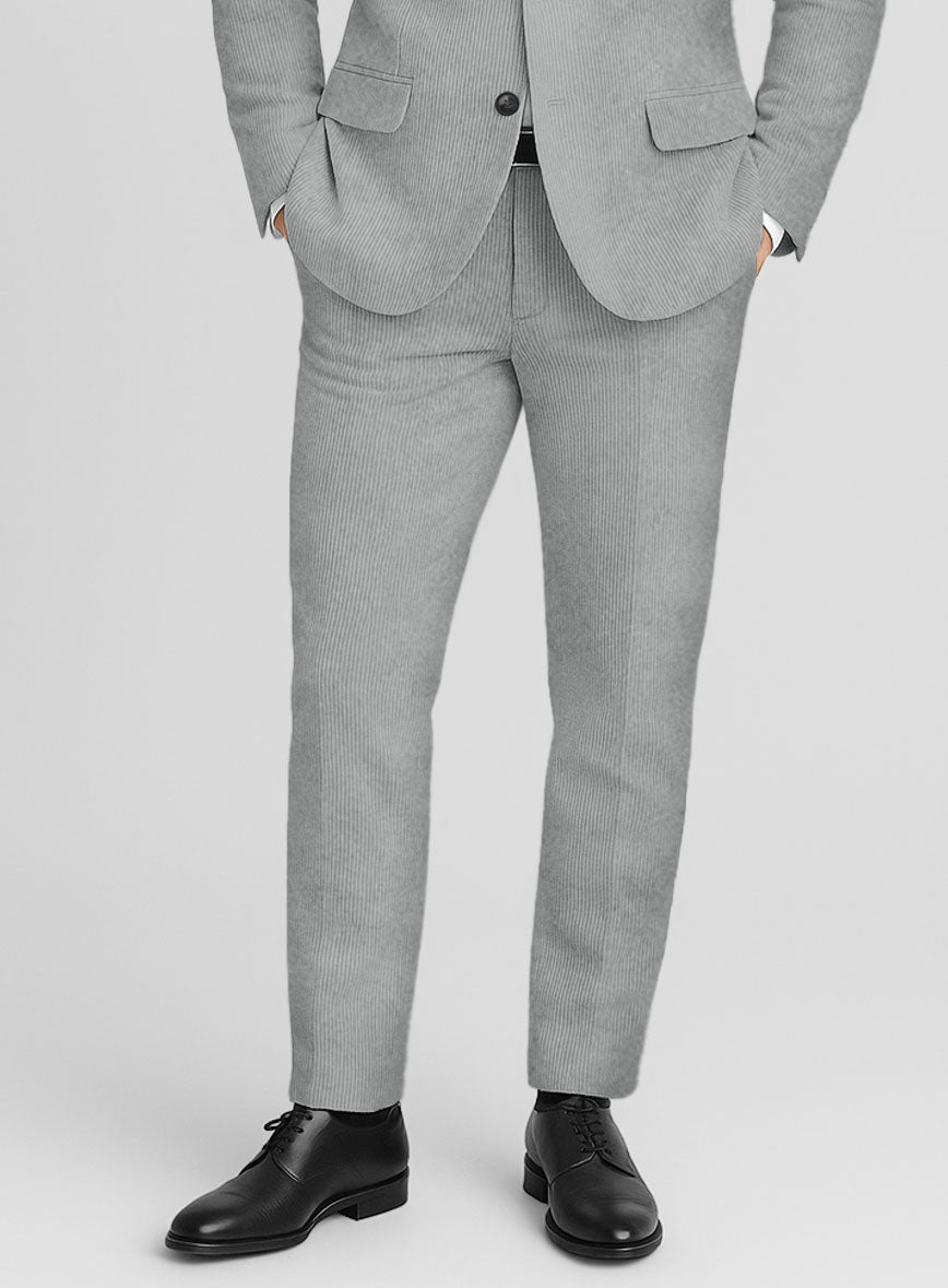 Light Gray Corduroy Pants - StudioSuits