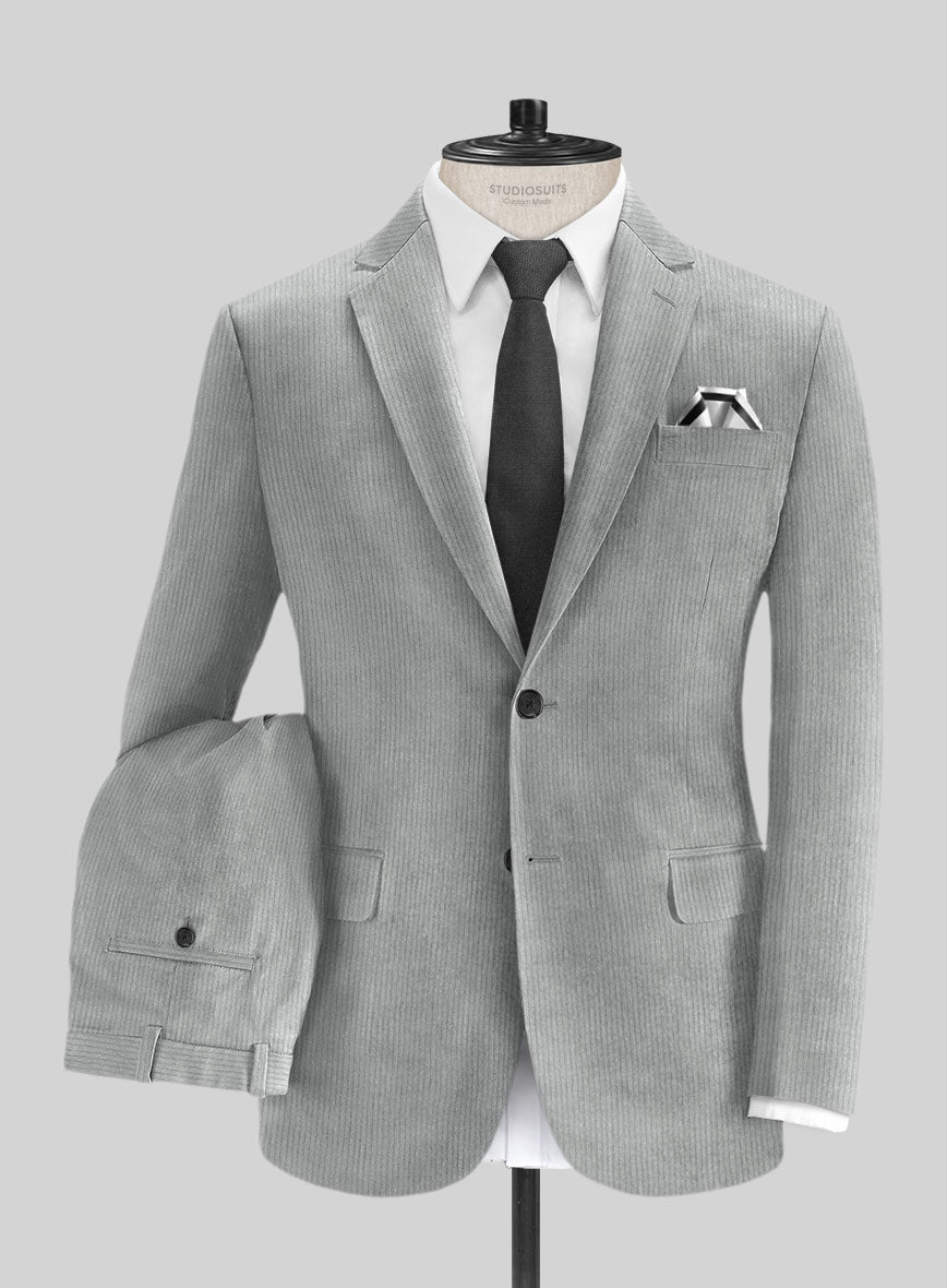 Light Gray Corduroy Suit - StudioSuits