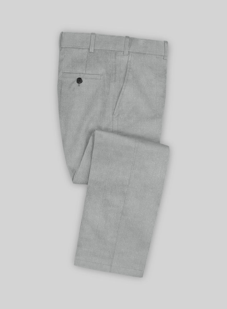 Light Gray Thick Corduroy Pants - StudioSuits