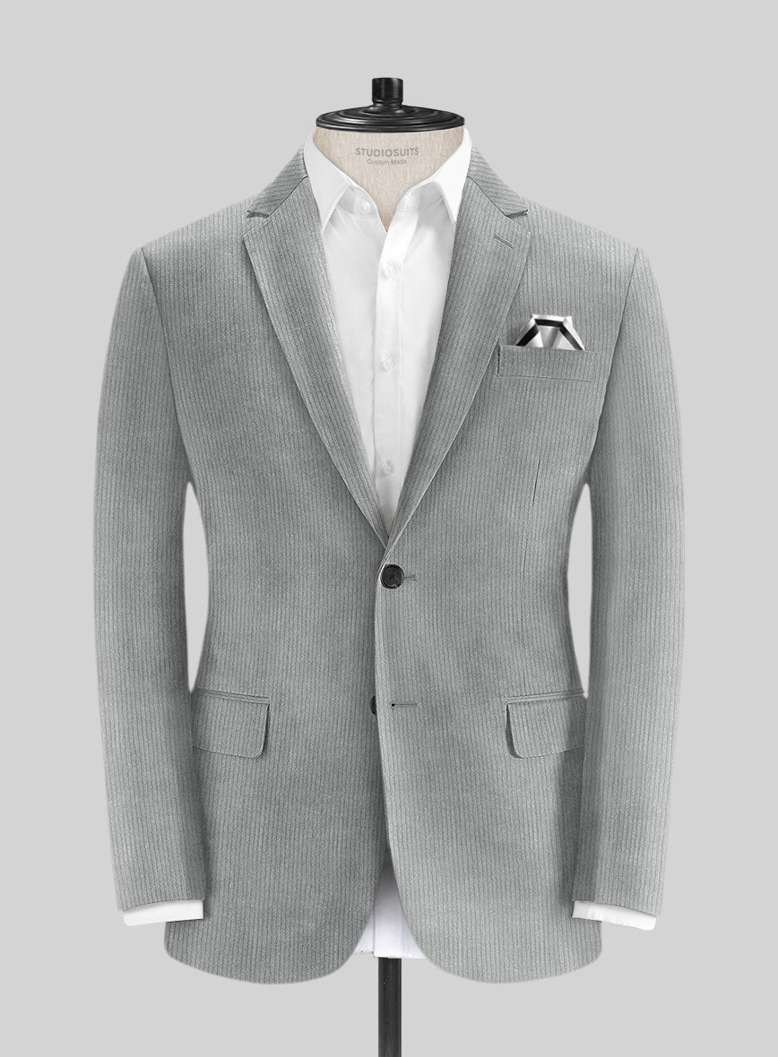 Light Gray Thick Corduroy Suit - StudioSuits