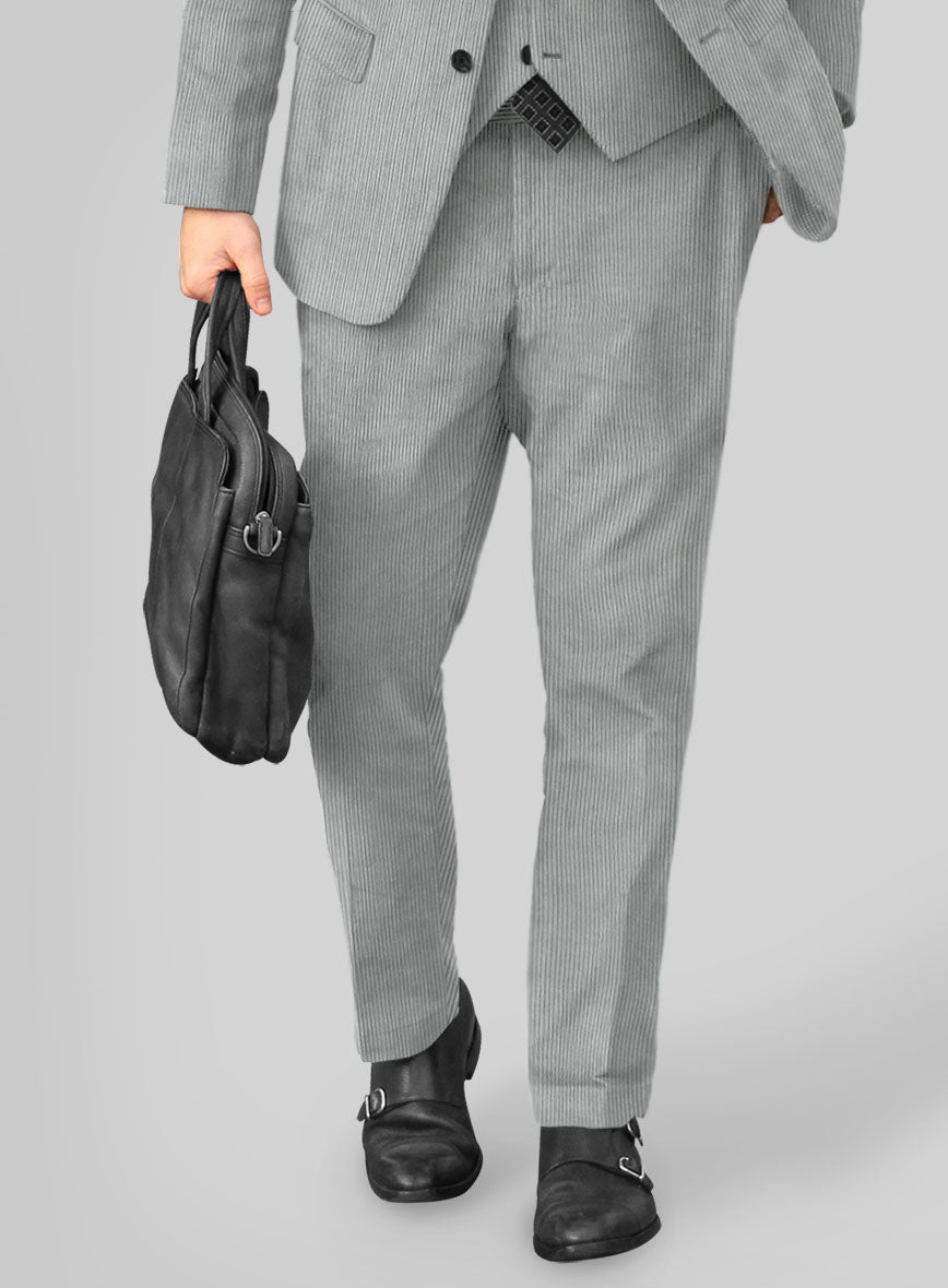 Light Gray Corduroy Suit StudioSuits