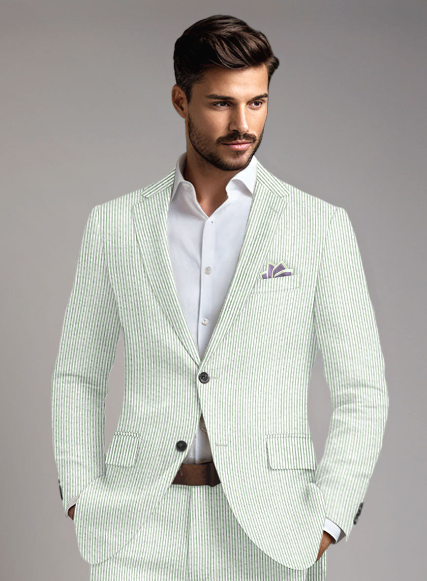 Light Green Seersucker Jacket - StudioSuits