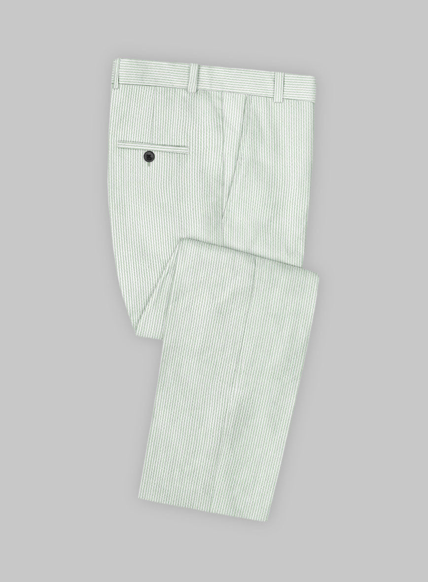 Light Green Seersucker Pants - StudioSuits