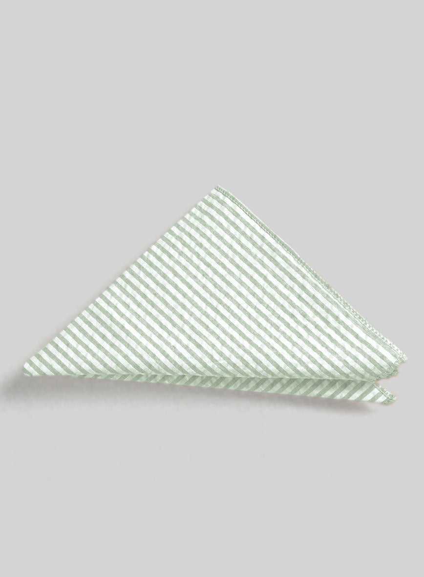 Pocket Square - Light Green Seersucker - StudioSuits