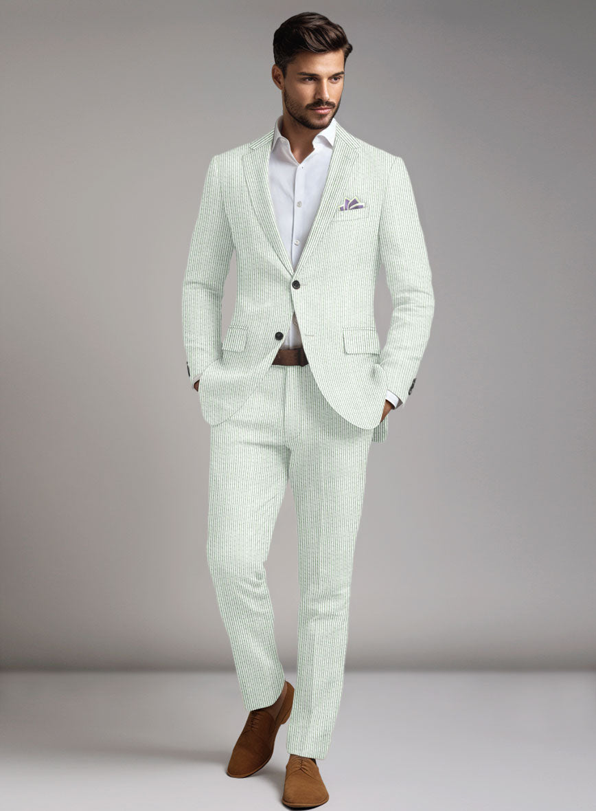 Light Green Seersucker Suit - StudioSuits