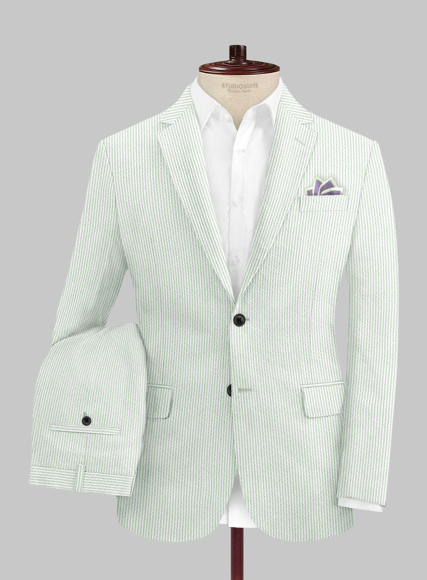 Light Green Seersucker Suit - StudioSuits