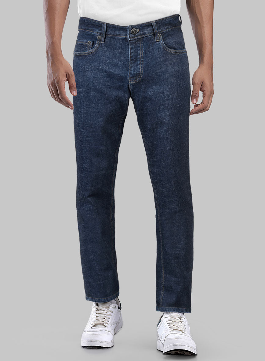 Light Indigo Stretch Denim Jeans - StudioSuits