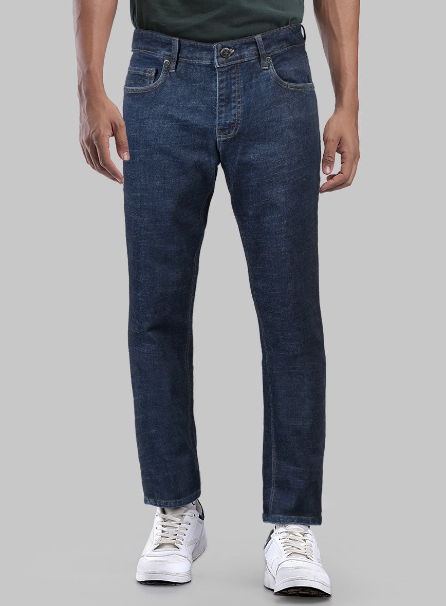 Light Indigo Stretch Denim Jeans - StudioSuits