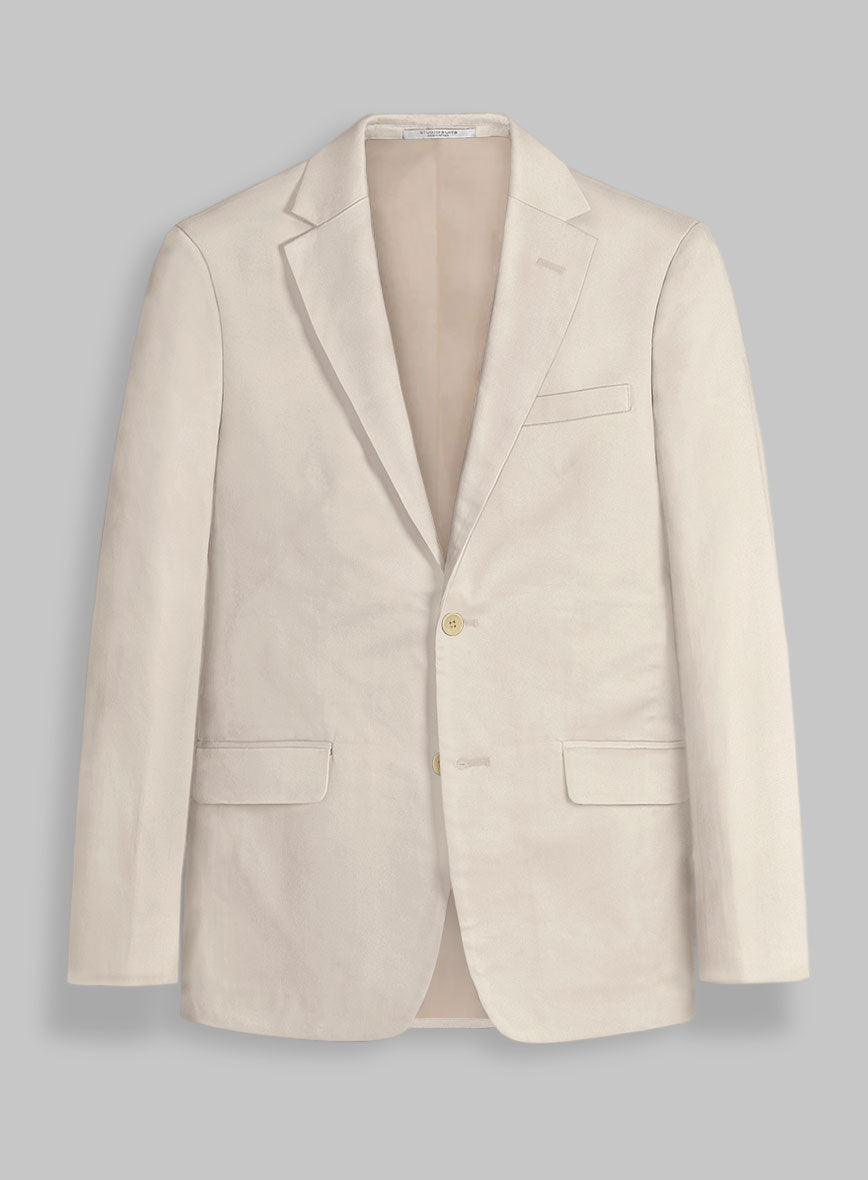 Light Khaki Stretch Chino Jacket - StudioSuits