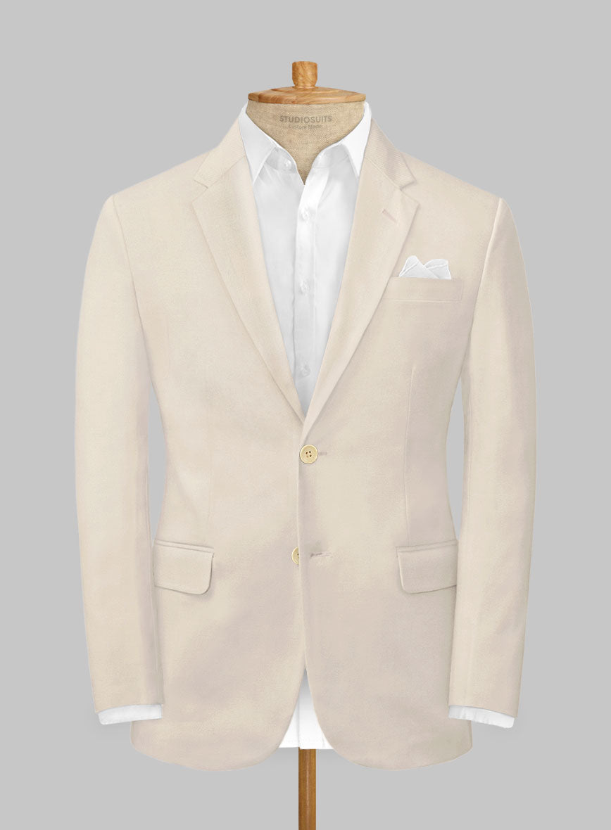 Light Khaki Stretch Chino Jacket - StudioSuits