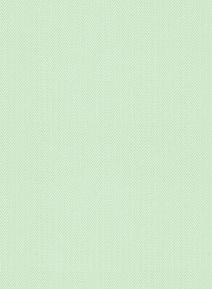Light Sage Herringbone Cotton Shirt - StudioSuits