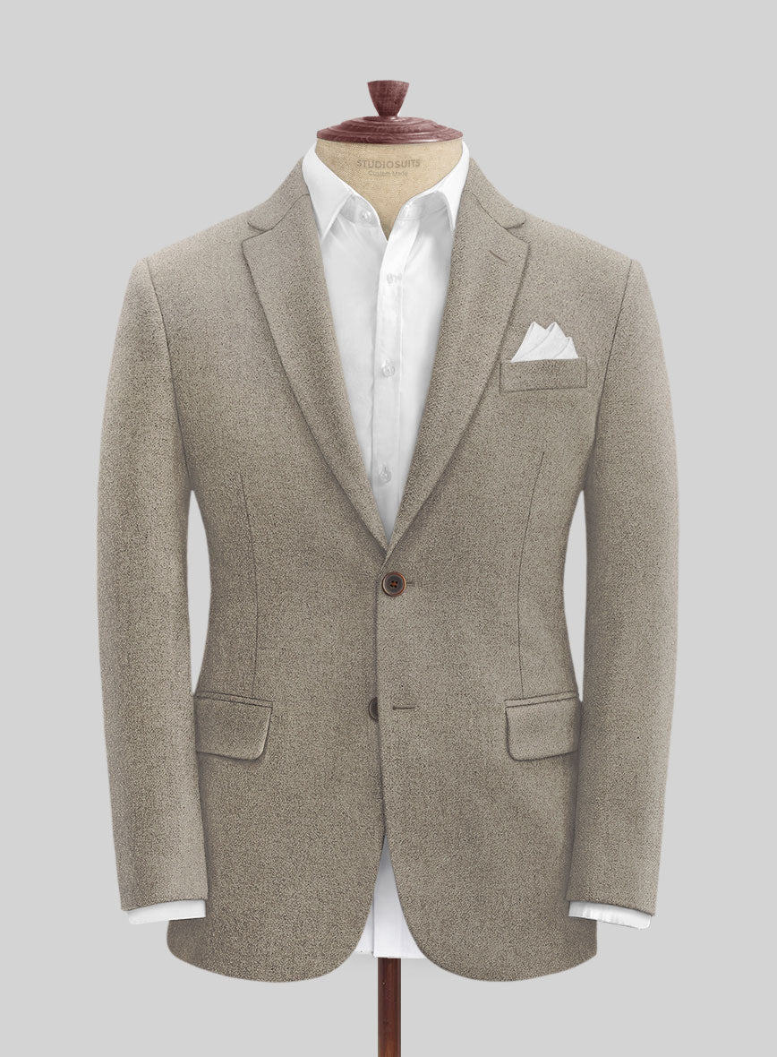 Light Weight Light Brown Tweed Jacket - StudioSuits
