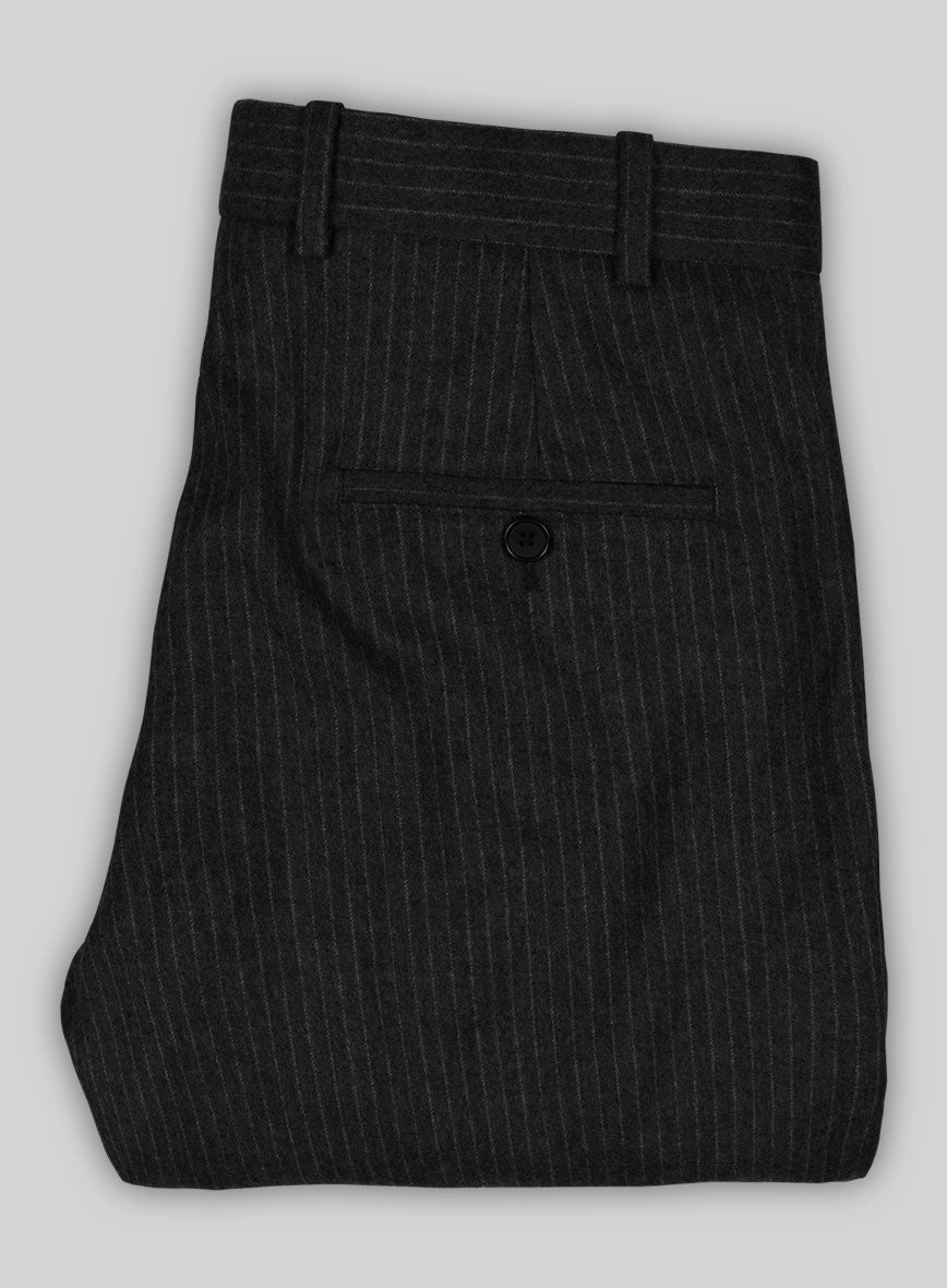 Light Weight Black Stripe Tweed Pants - StudioSuits