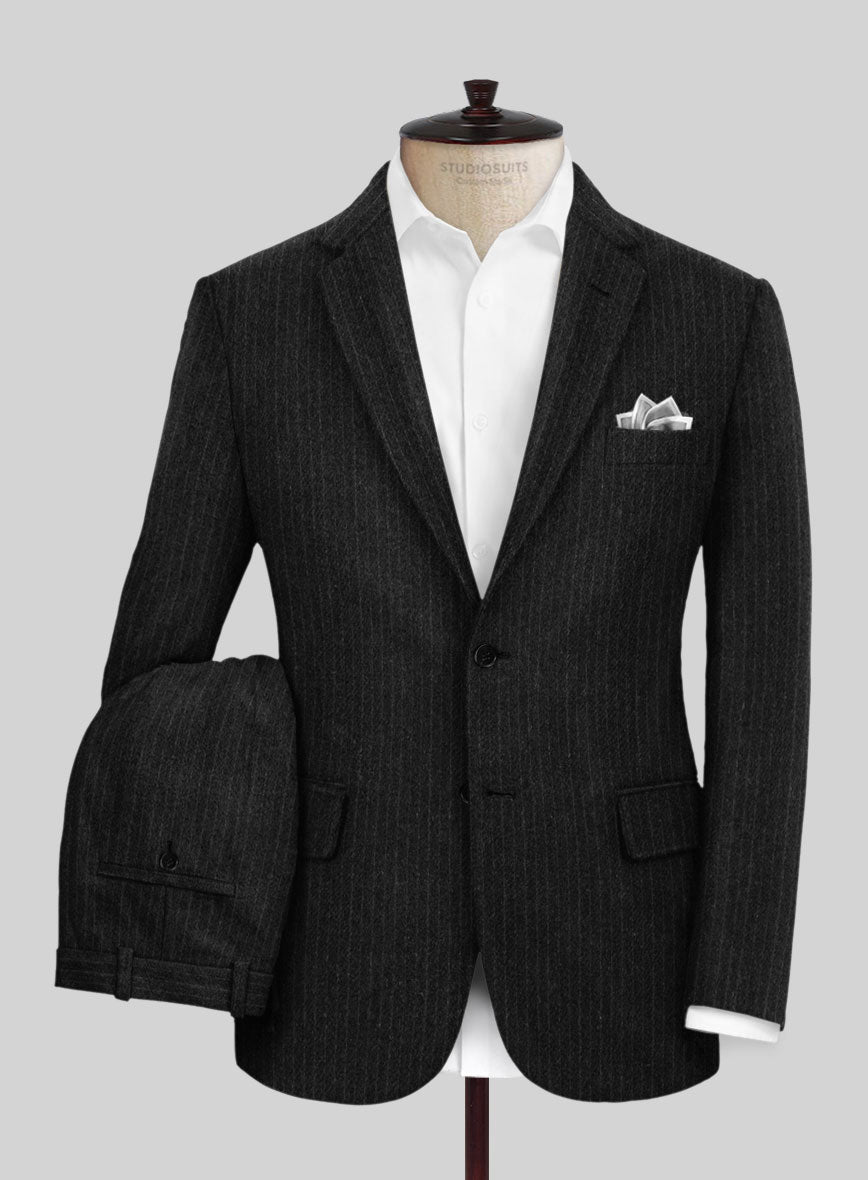 Light Weight Black Stripe Tweed Suit – StudioSuits