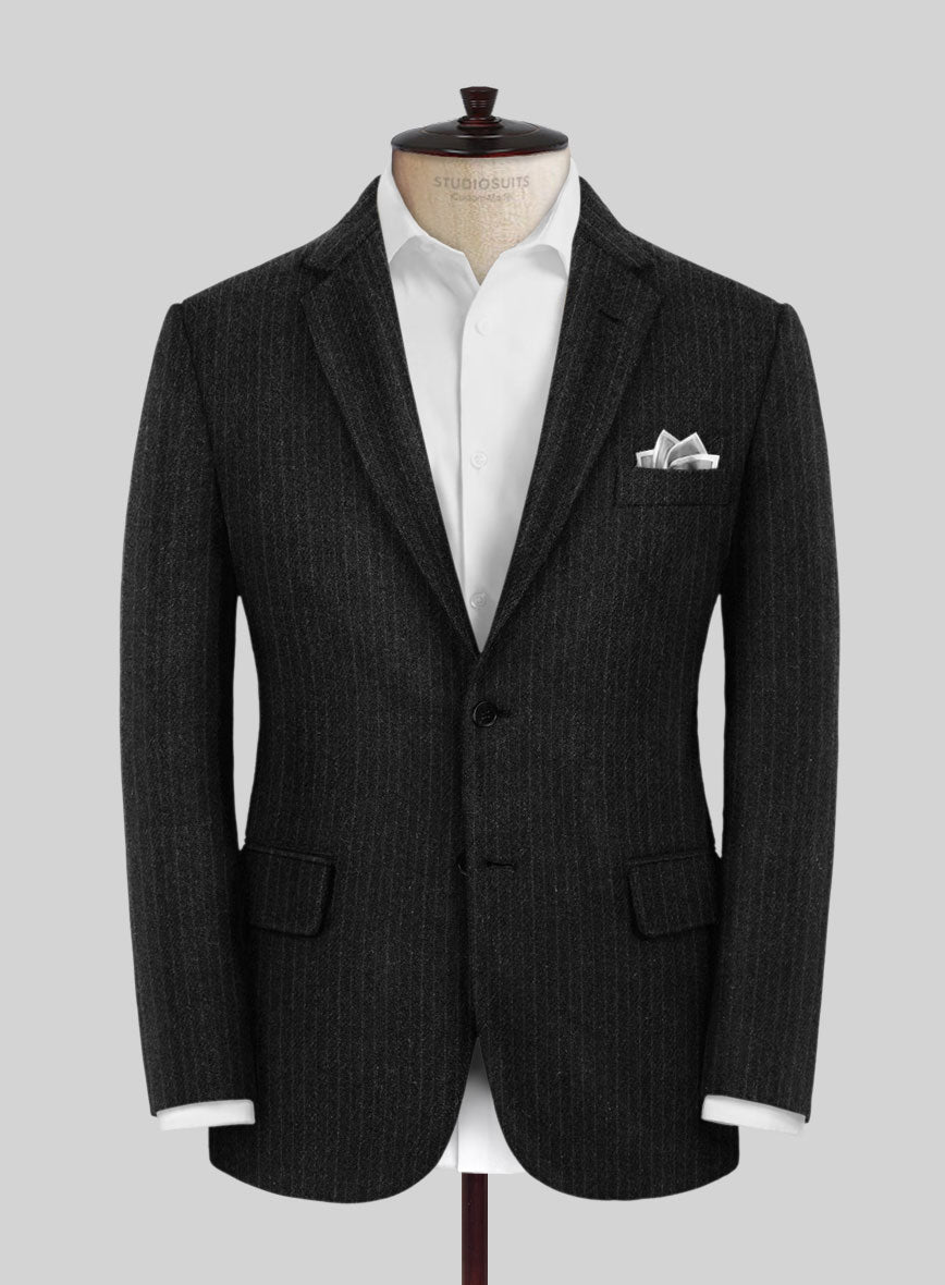 Light Weight Black Stripe Tweed Suit – StudioSuits
