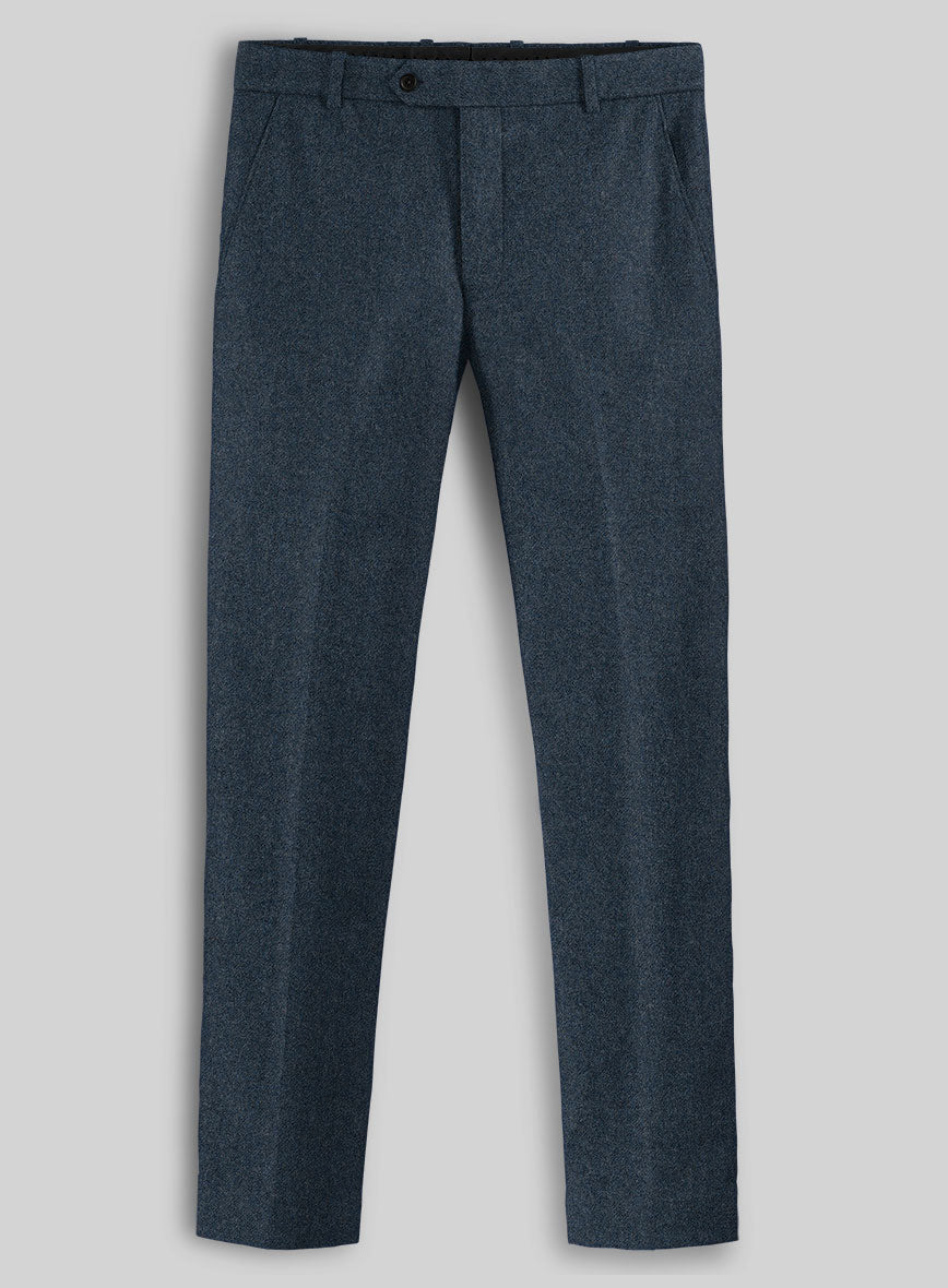 Light Weight Bond Blue Tweed Pants - StudioSuits