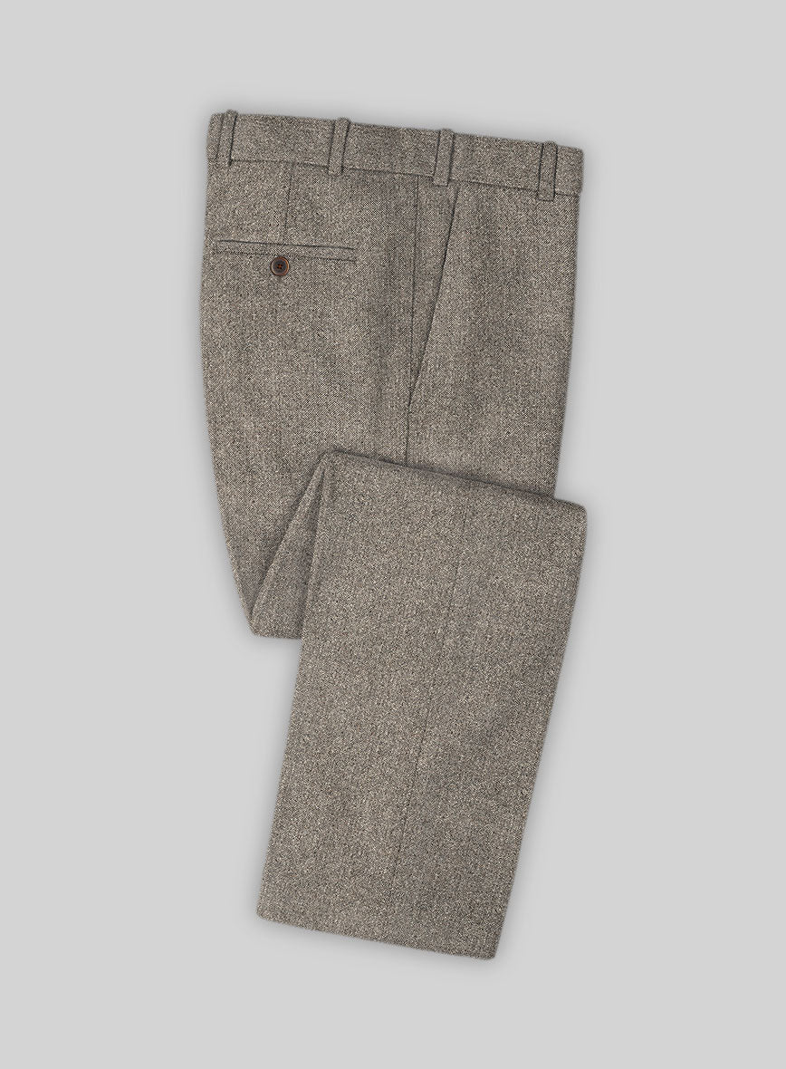 Light Weight Brown Tweed Pants - StudioSuits