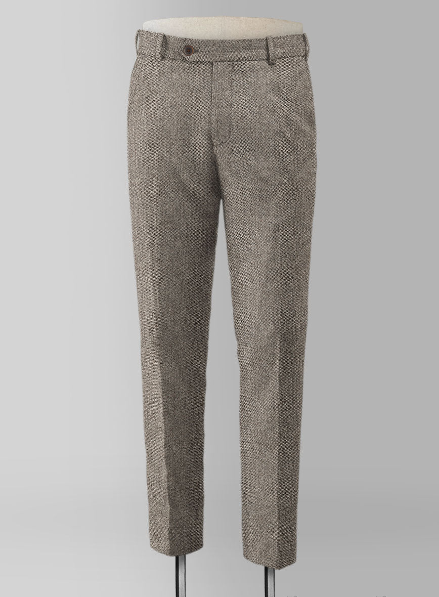 Light Weight Brown Tweed Pants - StudioSuits