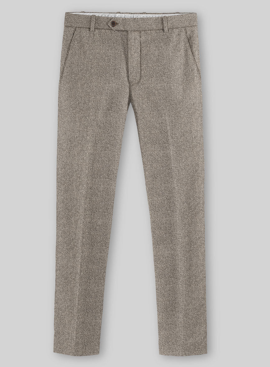 Light Weight Brown Tweed Pants - StudioSuits