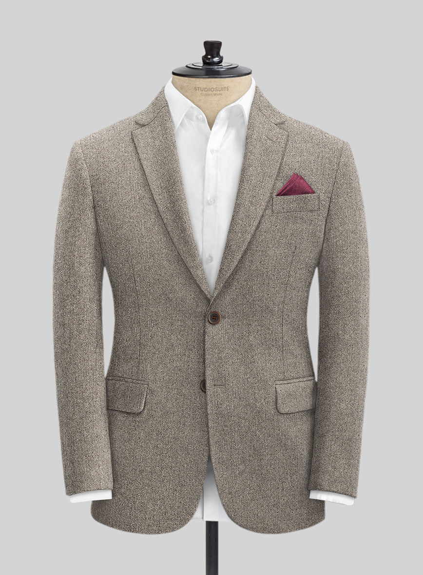 Light Weight Brown Tweed Suit - StudioSuits