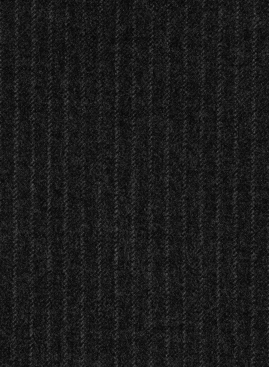 Light Weight Charcoal Stripe Tweed Jacket - StudioSuits