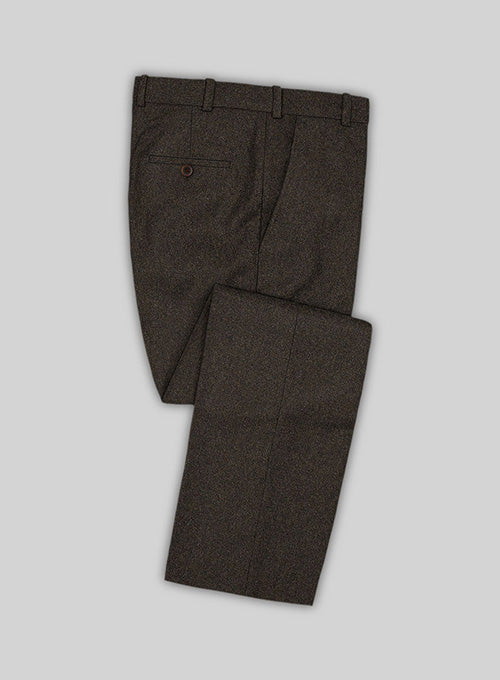 Light Weight Dark Brown Tweed Pants - StudioSuits