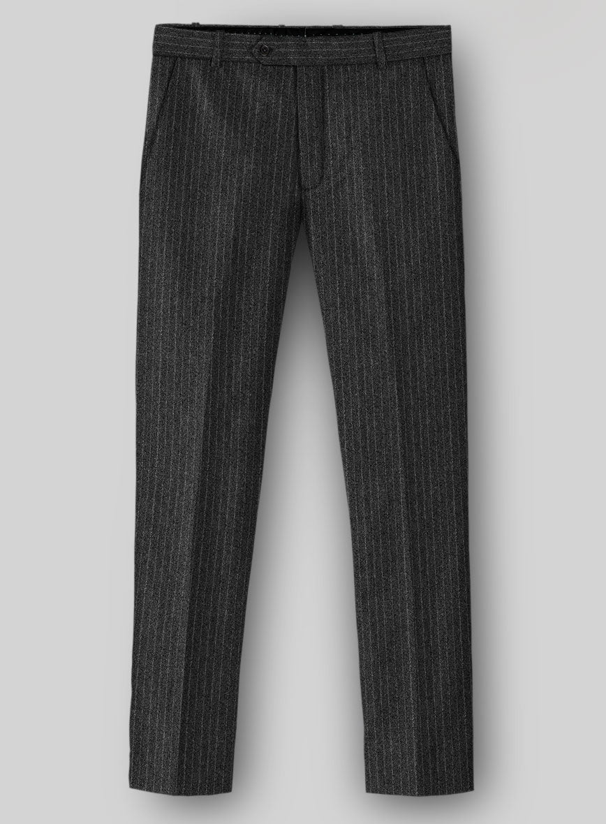 Light Weight Dark Gray Stripe Tweed Suit - StudioSuits