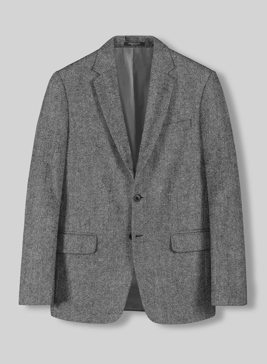 Light Weight Dark Gray Tweed Jacket - StudioSuits