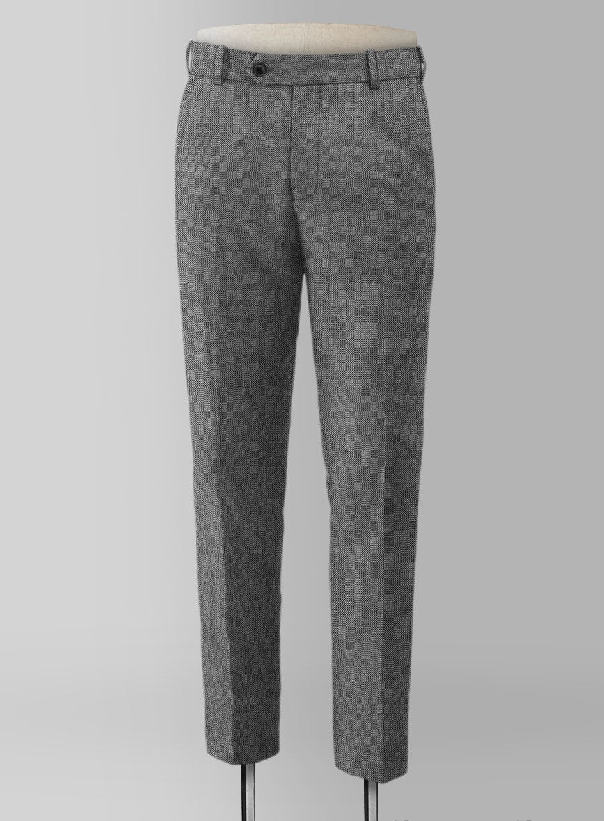 Light Weight Dark Gray Tweed Pants - StudioSuits