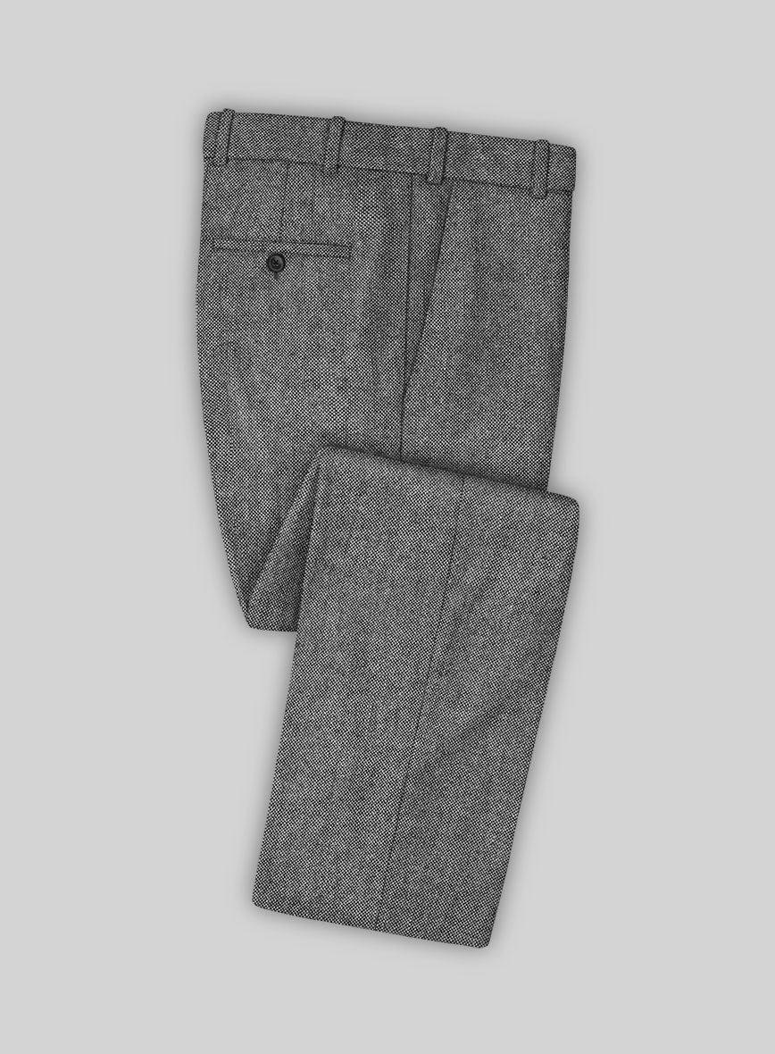 Light Weight Dark Gray Tweed Pants - StudioSuits