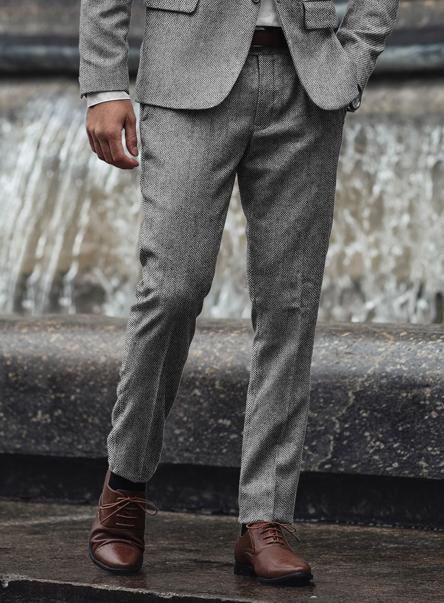 Light Weight Dark Gray Tweed Pants - StudioSuits
