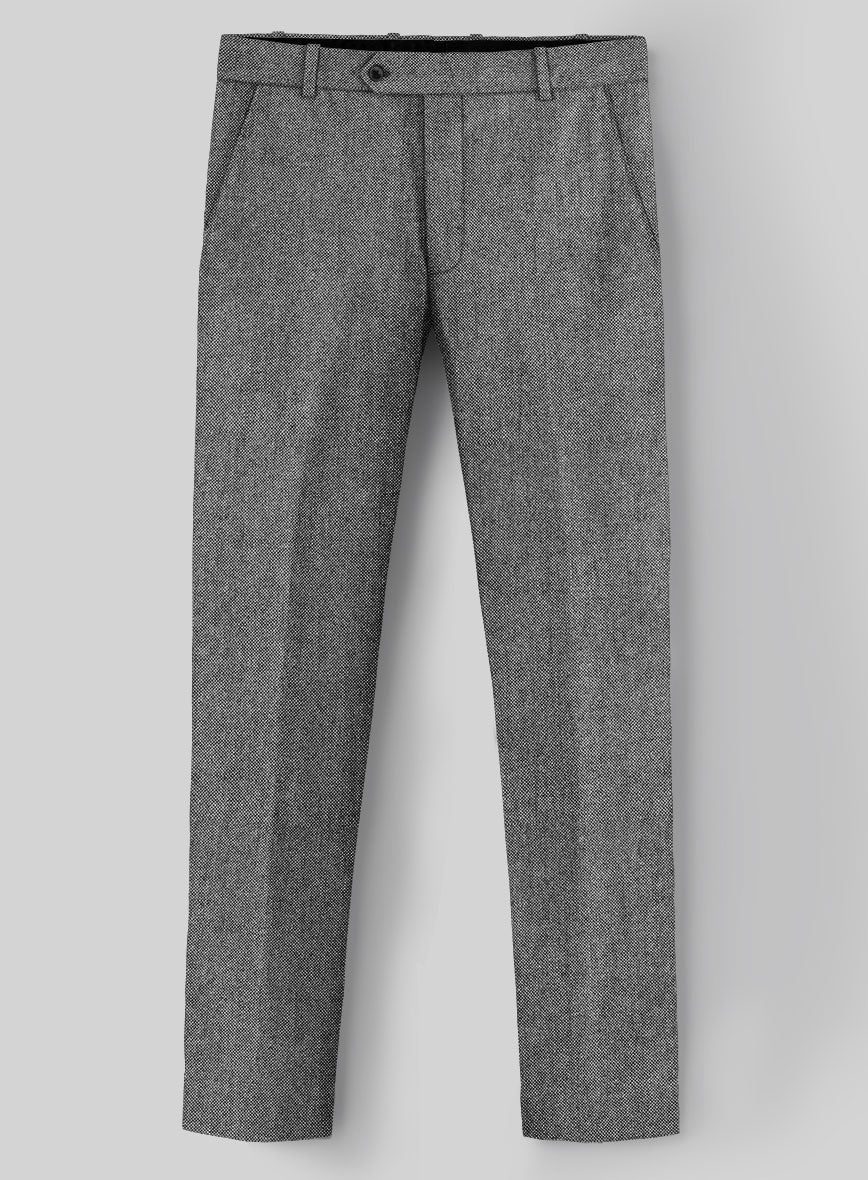 Light Weight Dark Gray Tweed Pants - StudioSuits