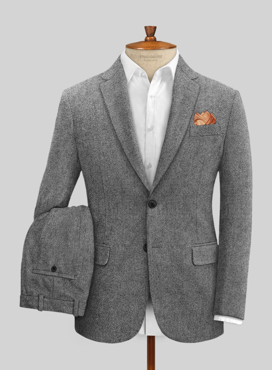Light Weight Dark Gray Tweed Suit StudioSuits