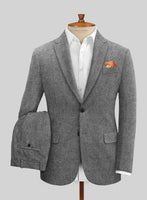 Light Weight Dark Gray Tweed Suit - StudioSuits