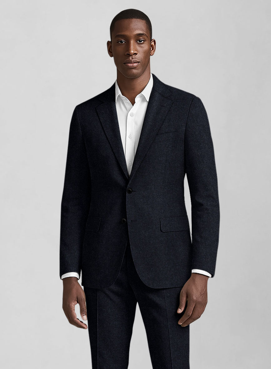 Light Weight Deep Blue Tweed Suit - StudioSuits