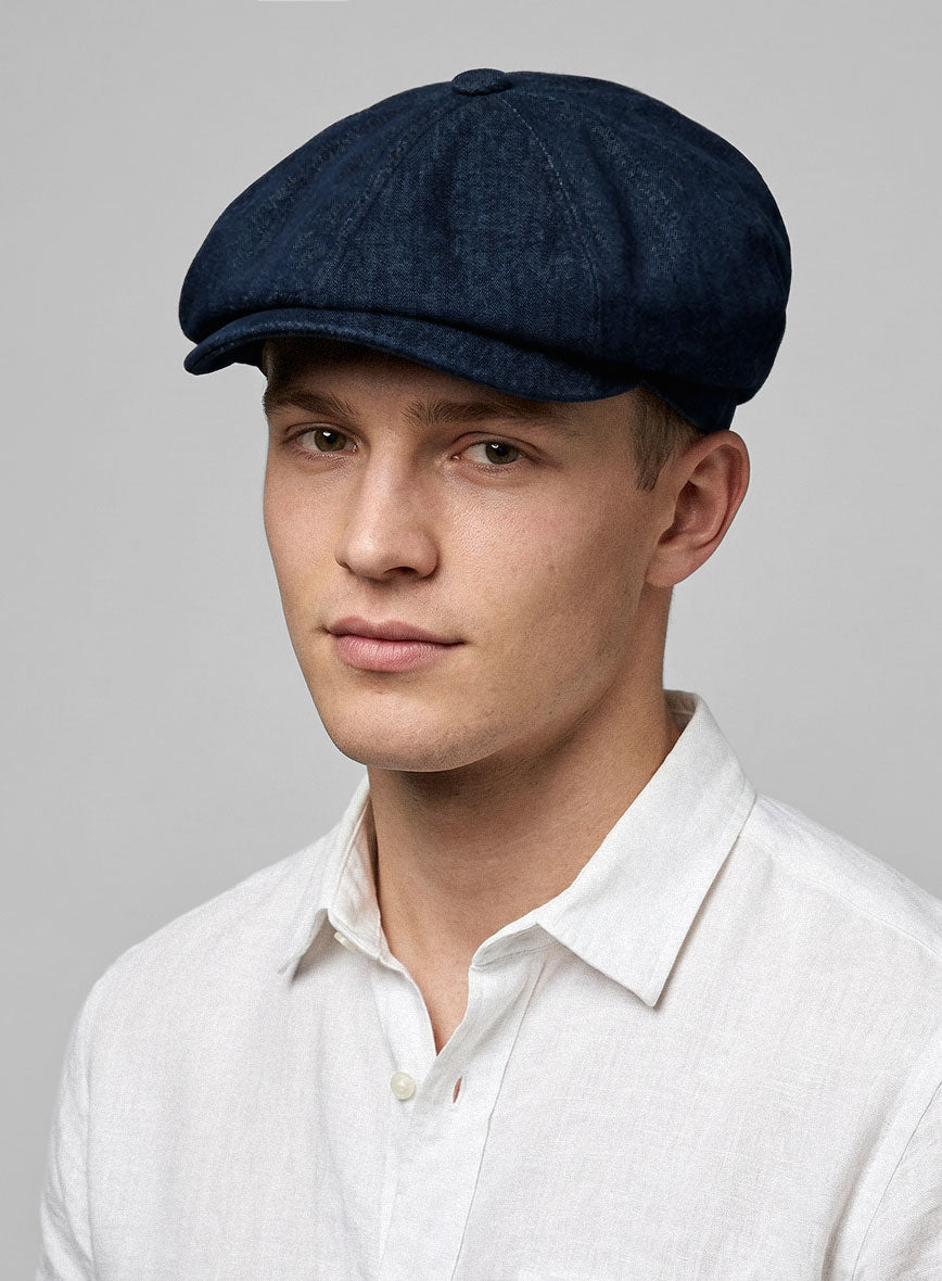Light Weight Denim Newsboy Cap - StudioSuits